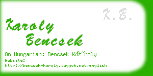 karoly bencsek business card